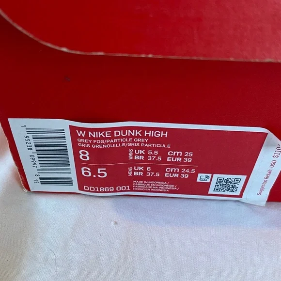 Nike Dunk High Aged Grey Sneakers Grey Fog/Particle Grey DD1869 001 Women Size 8 - Picture 2 of 13
